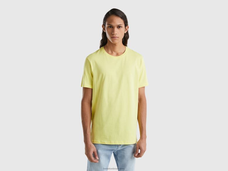homens camiseta amarela limão Benetton R8L4P4491 amarelo