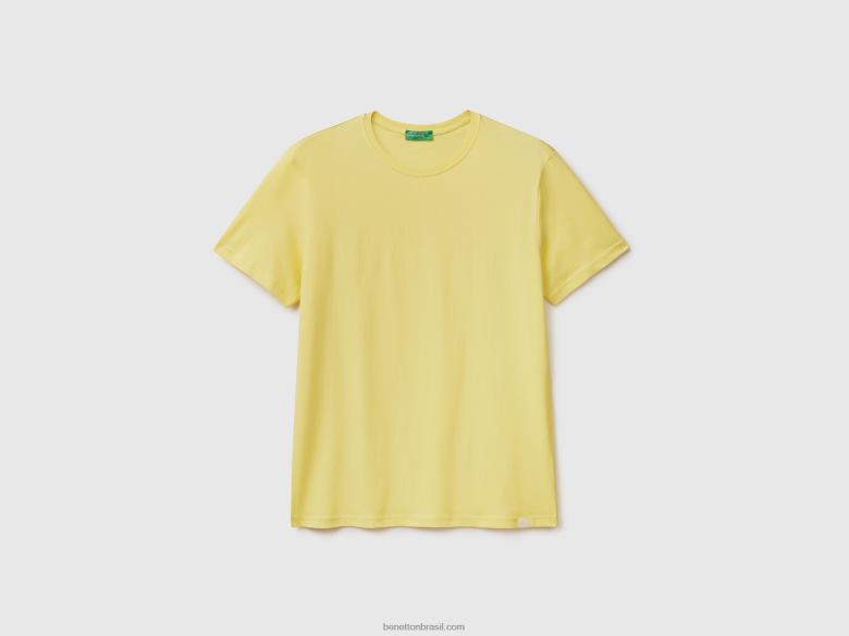 homens camiseta amarela limão Benetton R8L4P4491 amarelo