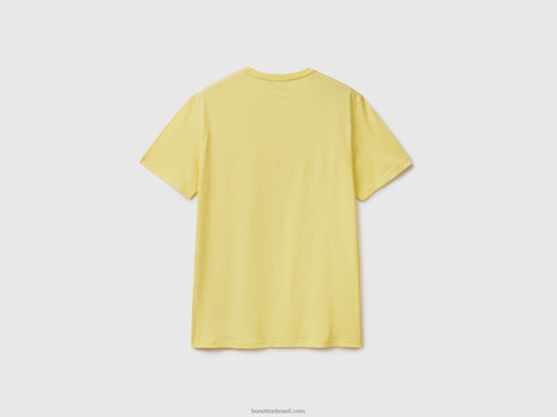 homens camiseta amarela limão Benetton R8L4P4491 amarelo