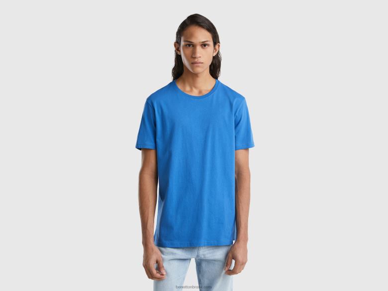 homens camiseta azul claro Benetton R8L4P4480 azul claro