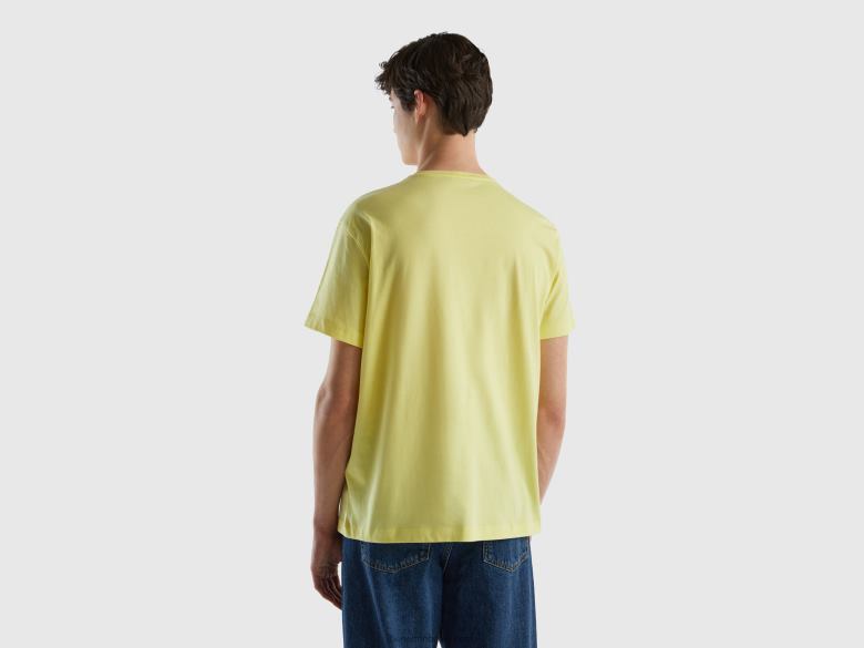 homens camiseta com estampa de foto Benetton R8L4P4471 amarelo