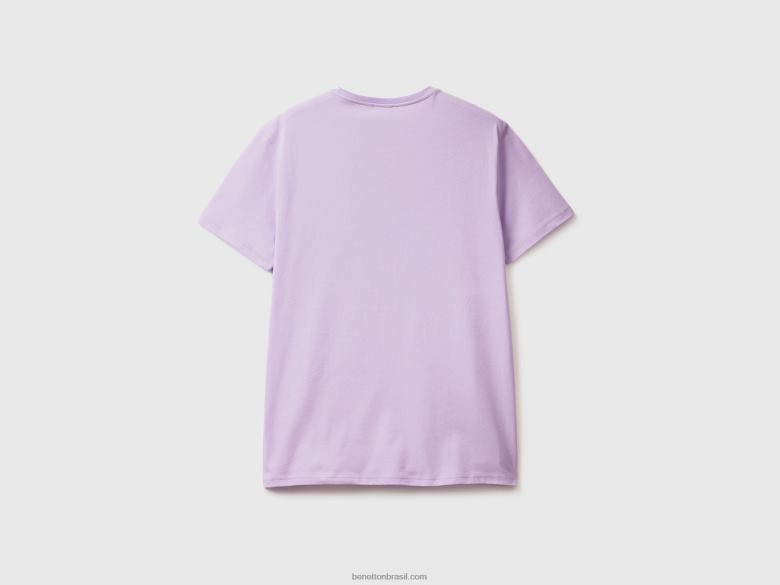 homens camiseta lilás Benetton R8L4P4452 lilás
