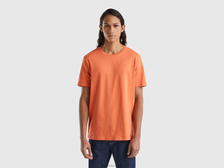 homens camiseta vermelha tijolo Benetton R8L4P1202 tijolo vermelho