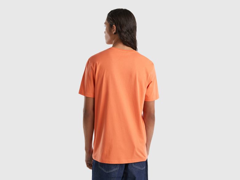 homens camiseta vermelha tijolo Benetton R8L4P1202 tijolo vermelho