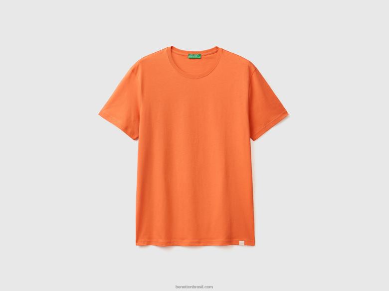 homens camiseta vermelha tijolo Benetton R8L4P4502 tijolo vermelho