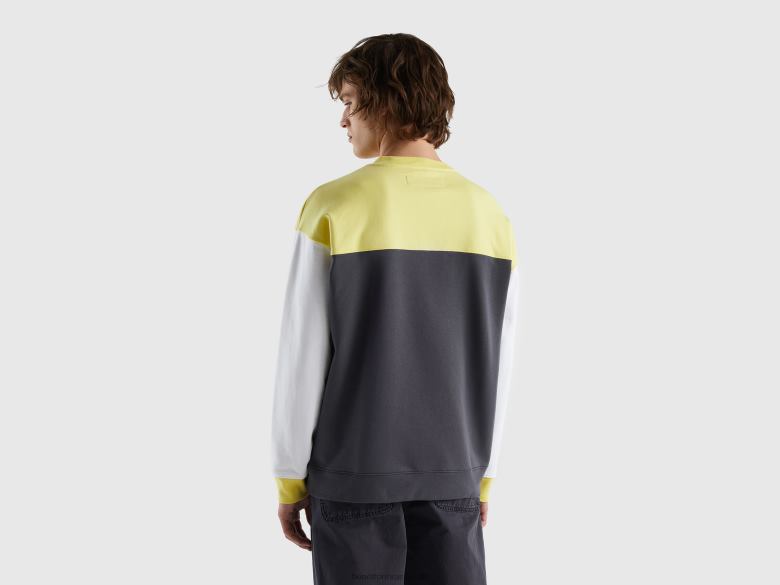 homens moletom color block Benetton R8L4P4503 multicolorido