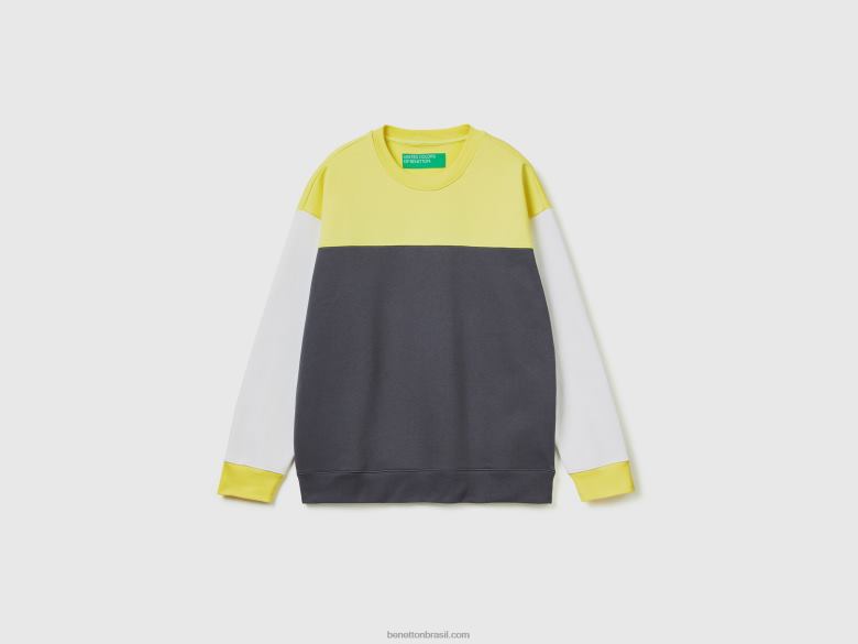 homens moletom color block Benetton R8L4P4503 multicolorido
