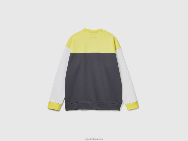 homens moletom color block Benetton R8L4P4503 multicolorido