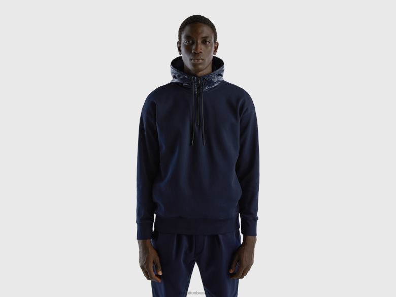 homens moletom em nylon Benetton R8L4P4507 azul escuro