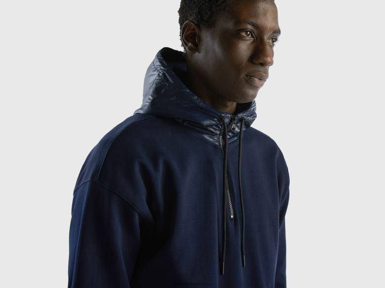 homens moletom em nylon Benetton R8L4P4507 azul escuro