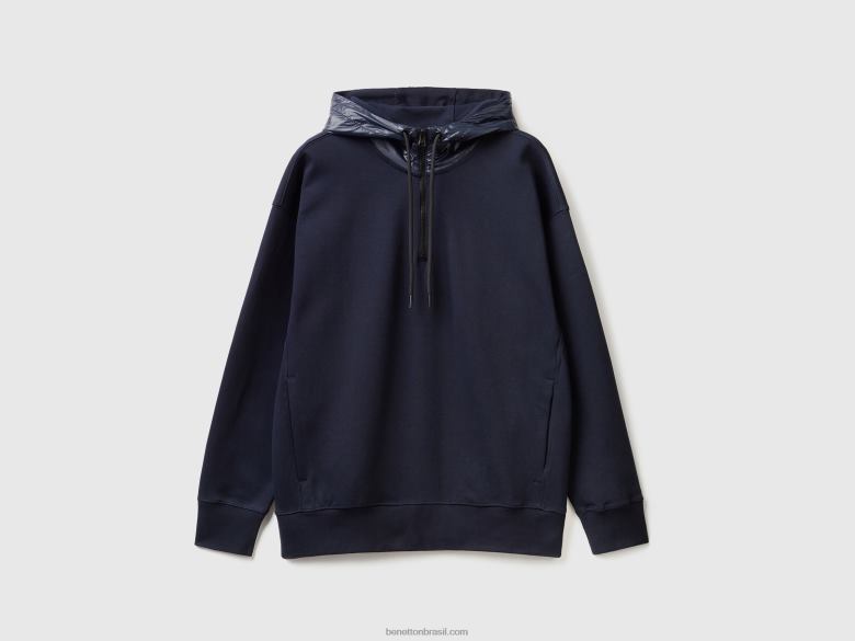 homens moletom em nylon Benetton R8L4P4507 azul escuro