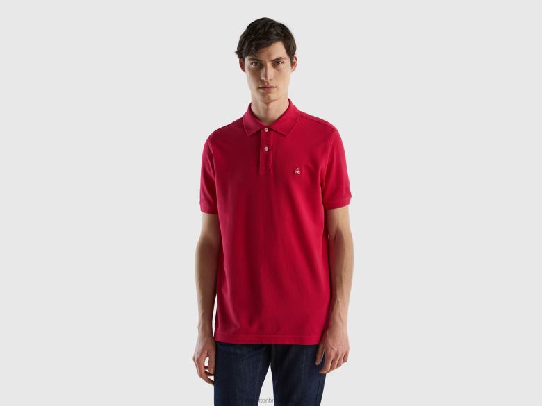 homens polo regular fúcsia Benetton R8L4P1393 fúcsia