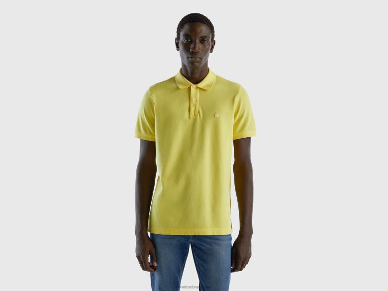 homens polo regular fit amarelo Benetton R8L4P4574 amarelo