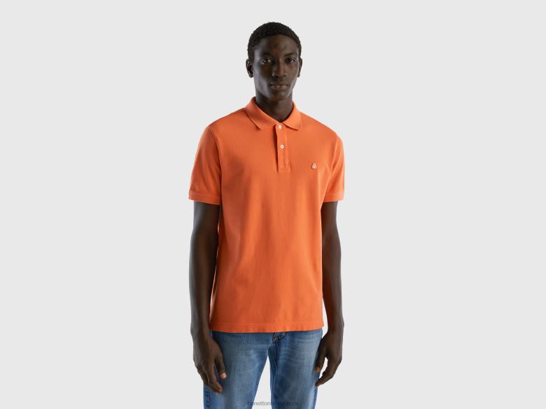 homens polo regular fit laranja Benetton R8L4P4578 laranja