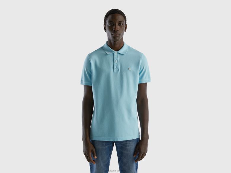 homens polo regular fit turquesa Benetton R8L4P1395 turquesa