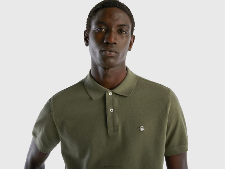 homens polo regular fit verde Benetton R8L4P1380 verde militar