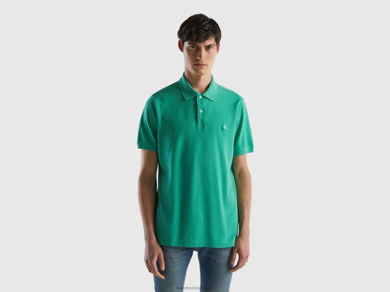 homens polo regular fit verde Benetton R8L4P1397 verde