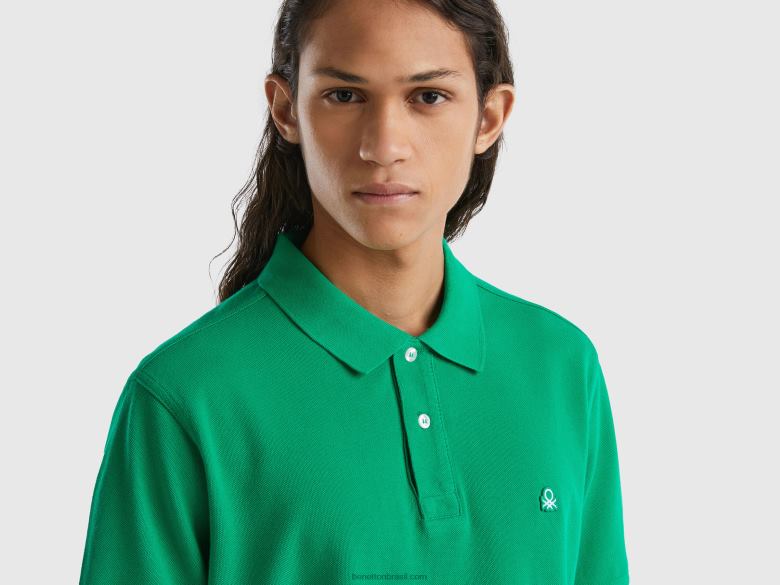 homens polo regular fit verde Benetton R8L4P1409 verde