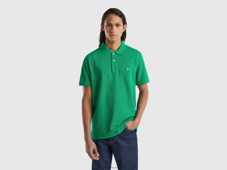 homens polo regular fit verde Benetton R8L4P4602 verde