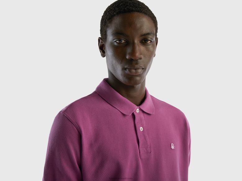 homens polo regular roxo Benetton R8L4P1400 tolet