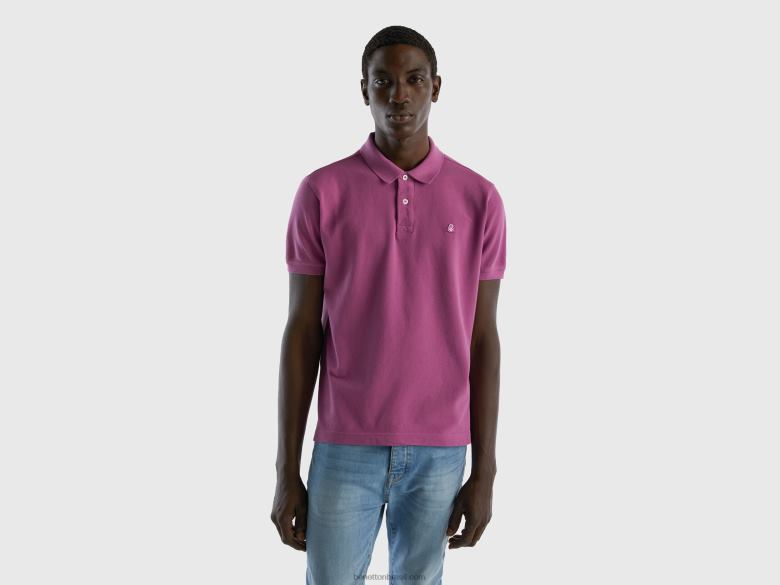 homens polo regular roxo Benetton R8L4P4595 tolet