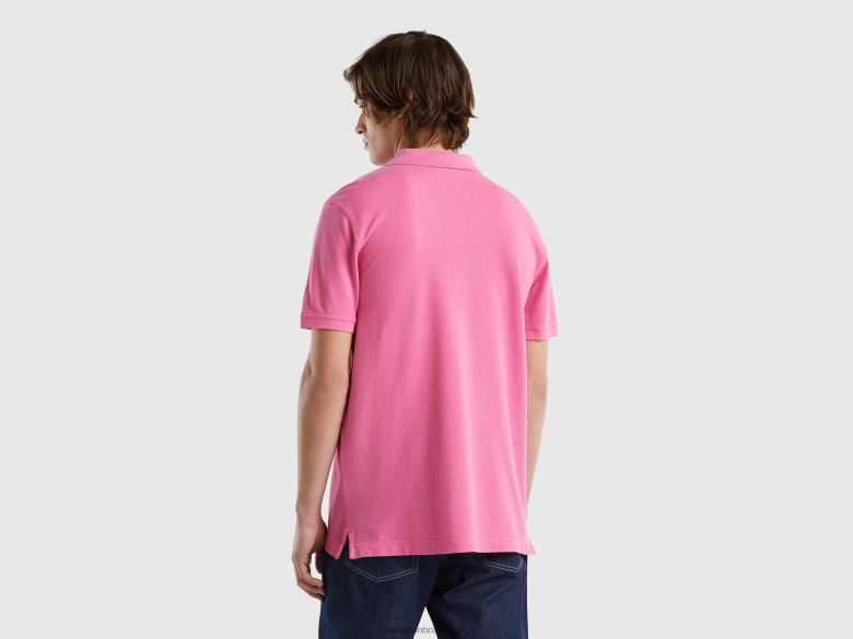 homens polo rosa de ajuste regular Benetton R8L4P1374 rosa