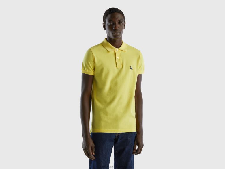 homens polo slim fit amarelo Benetton R8L4P1391 amarelo