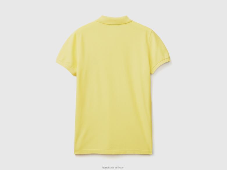 homens polo slim fit amarelo Benetton R8L4P1391 amarelo