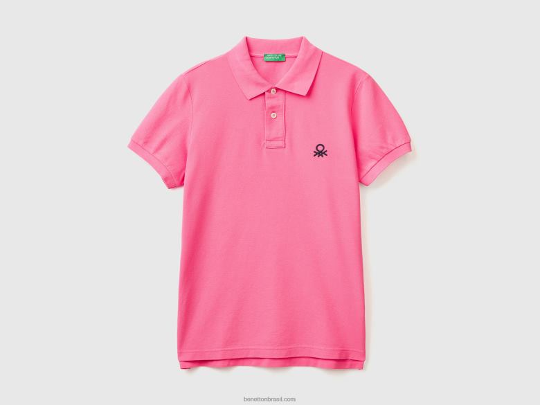 homens polo slim fit rosa Benetton R8L4P1386 rosa