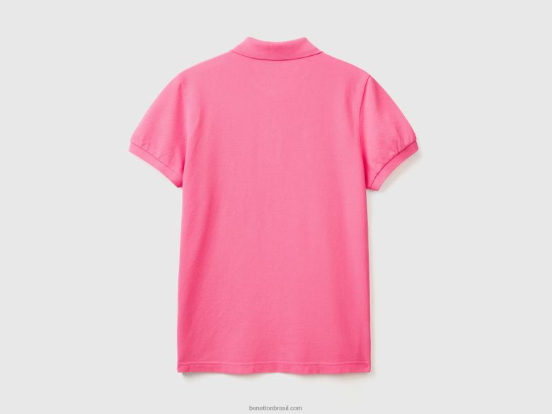 homens polo slim fit rosa Benetton R8L4P1386 rosa