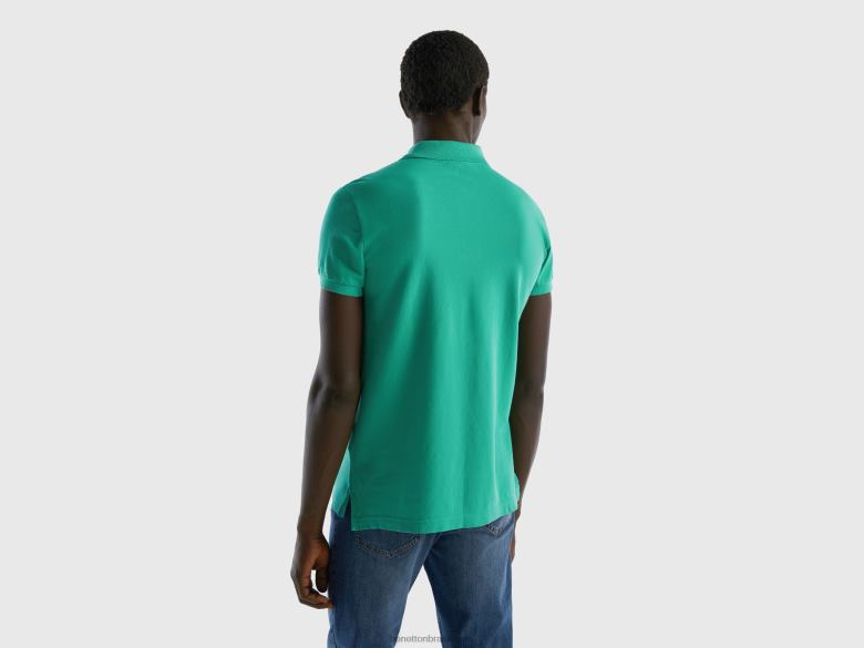 homens polo slim fit verde Benetton R8L4P1376 verde
