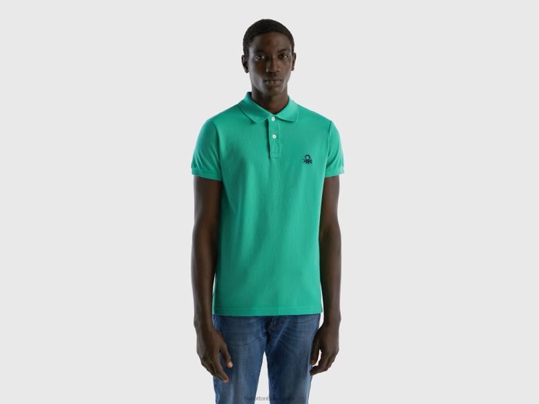 homens polo slim fit verde Benetton R8L4P4587 verde