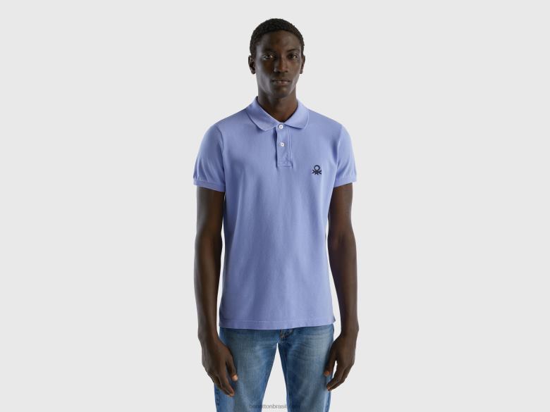 homens polo slim fit violeta pervinca Benetton R8L4P4590 pervinca