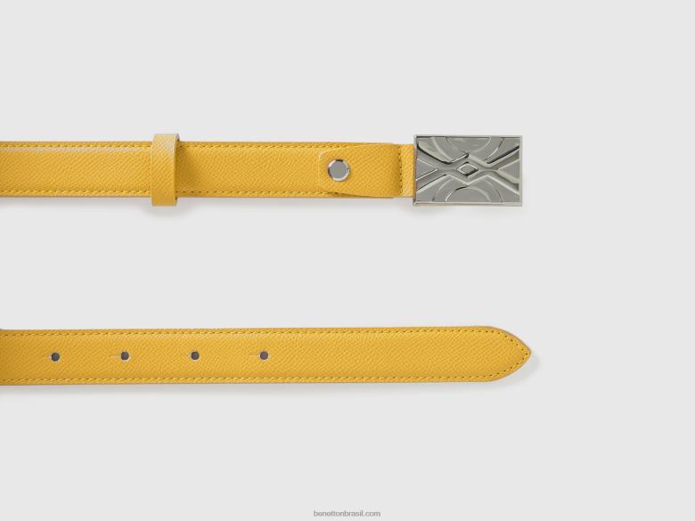 mulheres cinto amarelo fino Benetton R8L4P826 amarelo