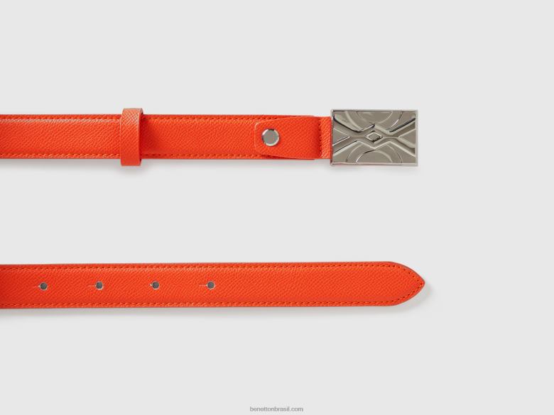 mulheres cinto laranja fino Benetton R8L4P862 laranja