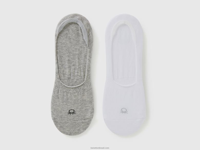 mulheres dois pares de meias de cor sólida Benetton R8L4P944 multicolorido