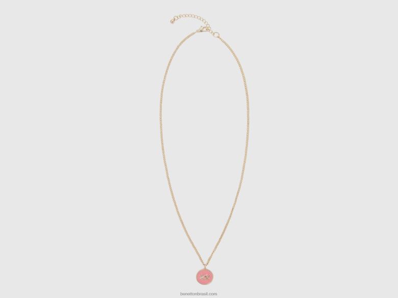mulheres colar com pingente rosa Benetton R8L4P886 rosa