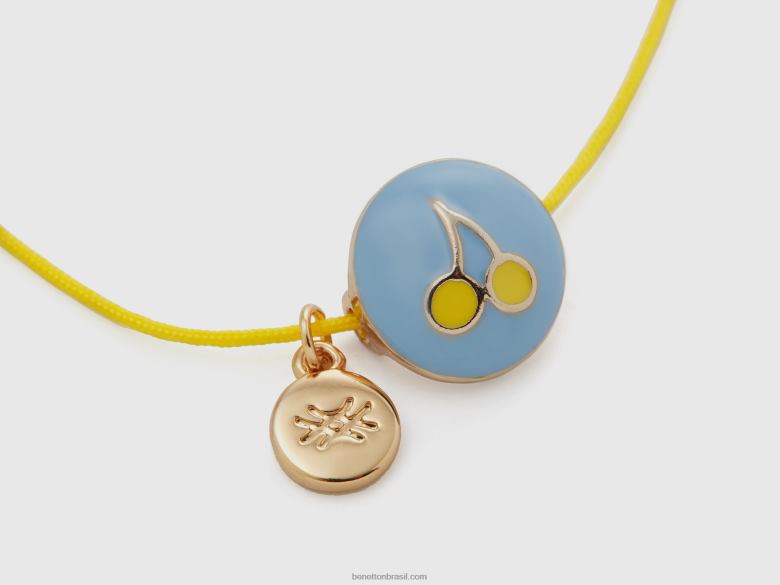 mulheres pulseira azul céu com pingente de cereja Benetton R8L4P891 céu azul