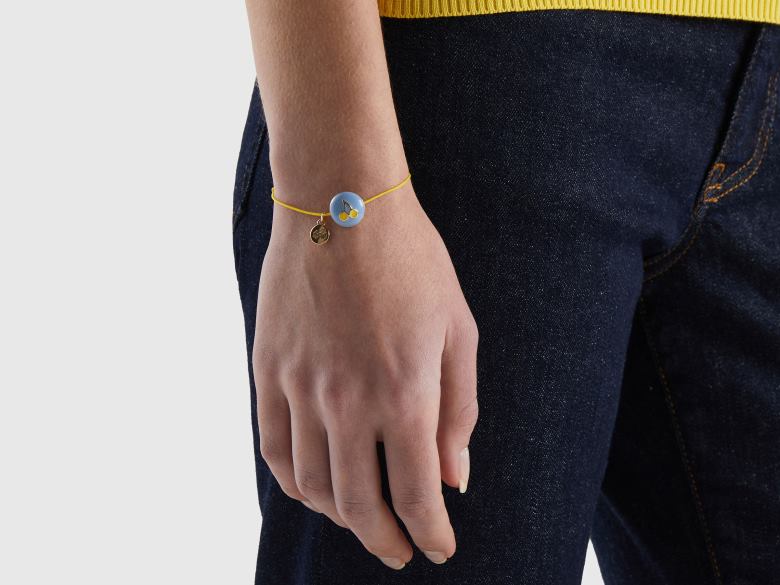 mulheres pulseira azul céu com pingente de cereja Benetton R8L4P891 céu azul