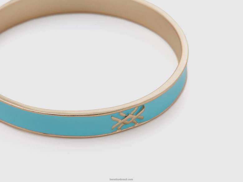 mulheres pulseira azul celeste com logo Benetton R8L4P752 céu azul