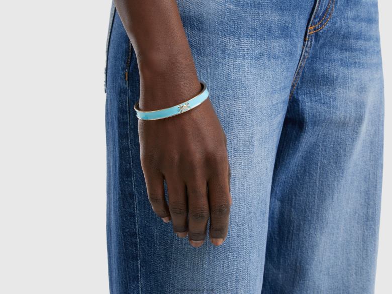 mulheres pulseira azul celeste com logo Benetton R8L4P752 céu azul