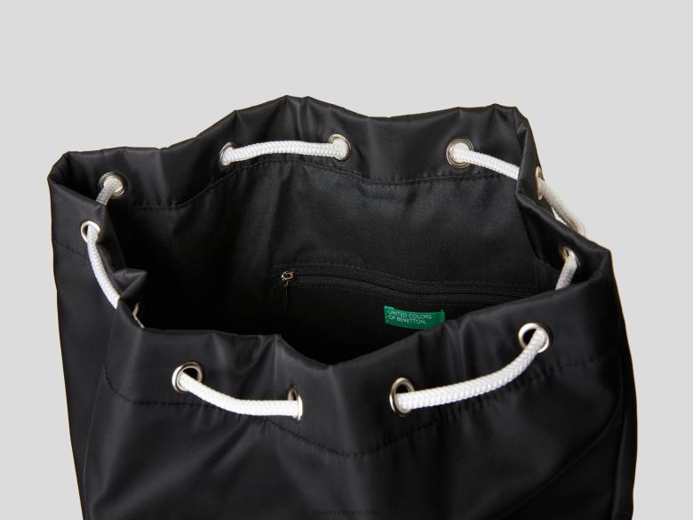 mulheres bolsa com logotipo maxi Benetton R8L4P1535 preto