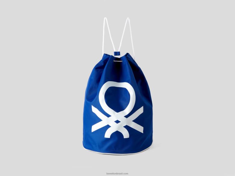 mulheres bolsa com logotipo maxi Benetton R8L4P1561 azul claro