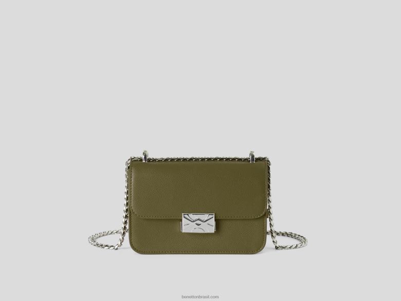 mulheres bolsa pequena verde militar Benetton R8L4P1528 verde militar