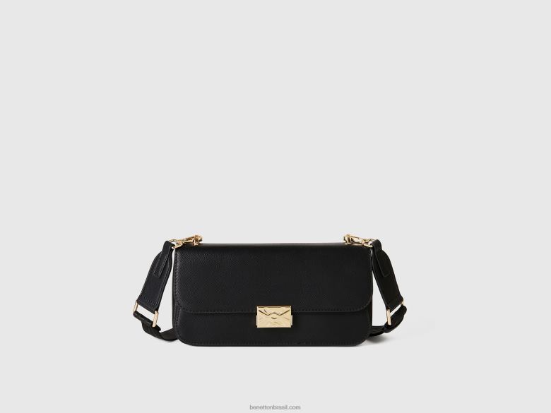 mulheres bolsa ser preta média Benetton R8L4P1548 preto