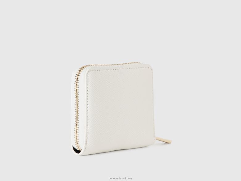 mulheres carteira pequena com zíper Benetton R8L4P841 branco