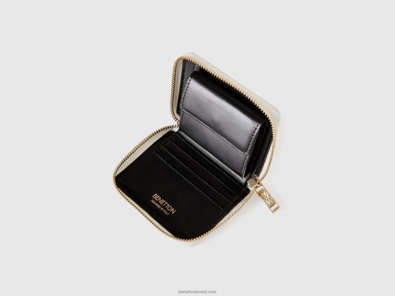 mulheres carteira pequena com zíper Benetton R8L4P841 branco