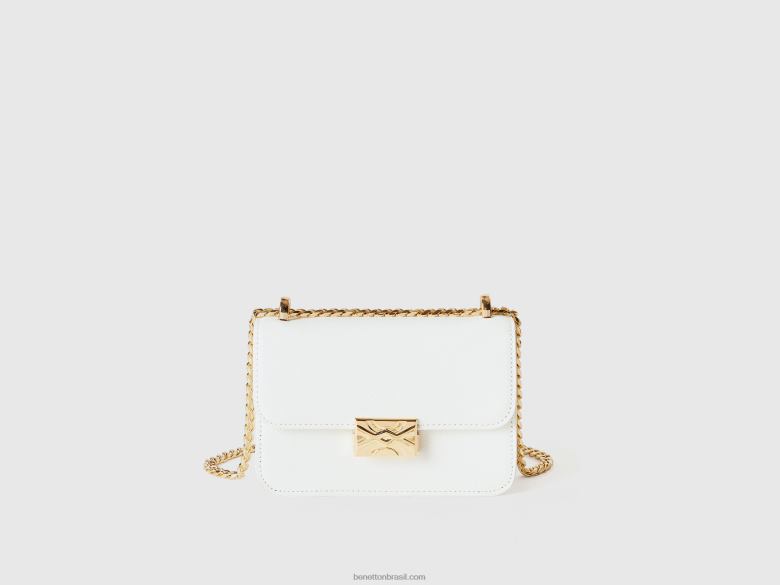 mulheres pequena bolsa branca Benetton R8L4P1550 branco