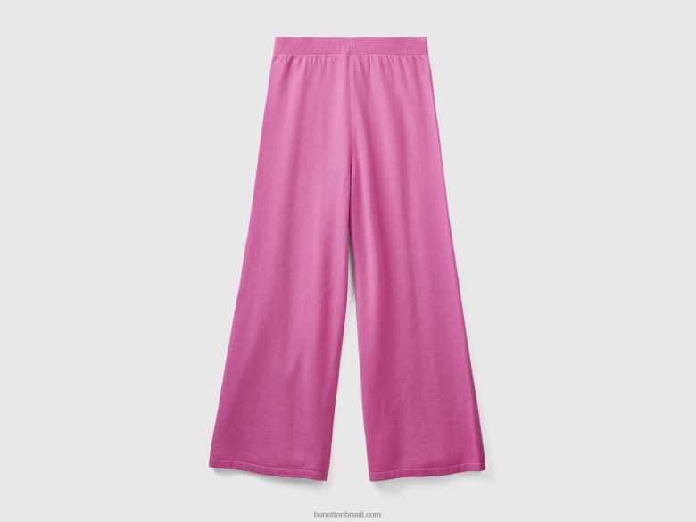 mulheres calça rosa em mistura de lã e caxemira Benetton R8L4P4054 rosa