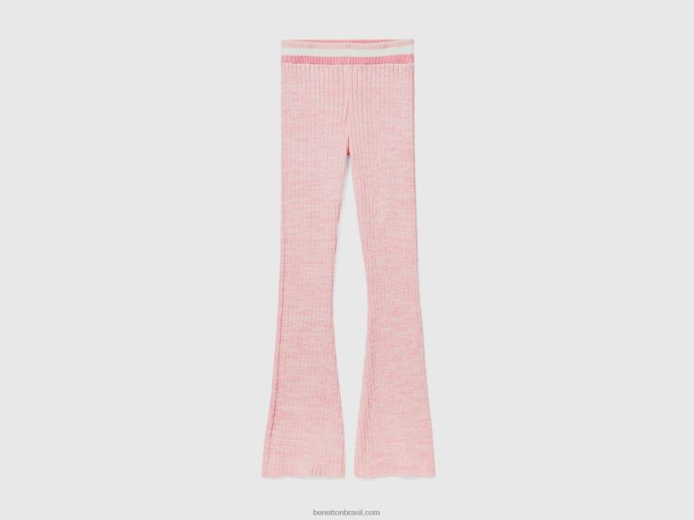 mulheres legging rosa fina Benetton R8L4P4096 rosa